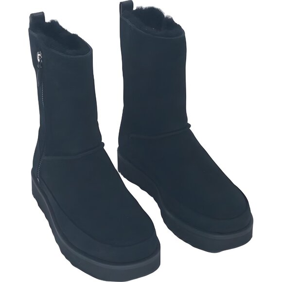 UGG Classic Zip Short Black Boot Cozy Ankle Winter Warm Women's US 6M - Picture 1 of 6